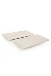 Hermia ST032002F030A000000MAKYK00 Juego de Platos de Cerámica Crema 33 x 17 cm Antibacterias Resistente a Choques Térmicos Duradero Elegante